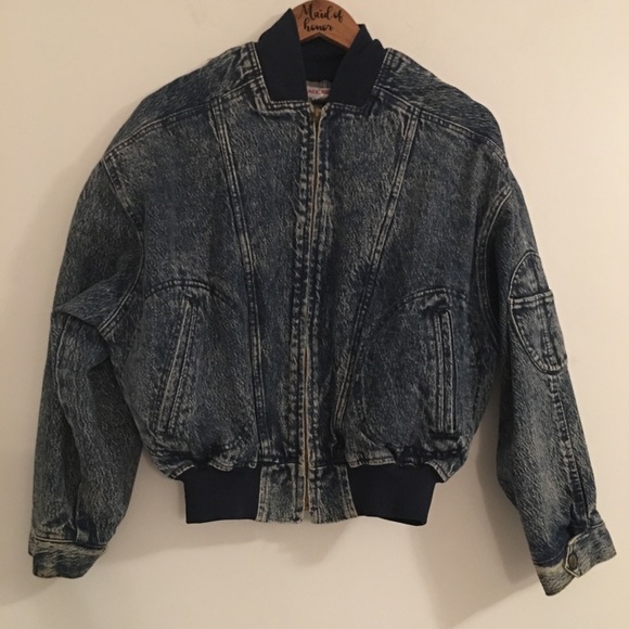 Vintage Jackets & Blazers - VINTAGE DENIM BOMBER JEAN JACKET
